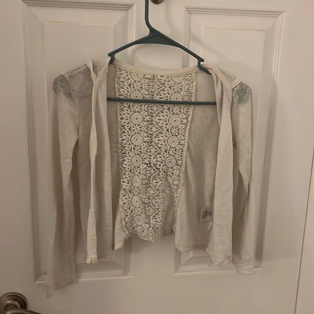 cream hooded sweater